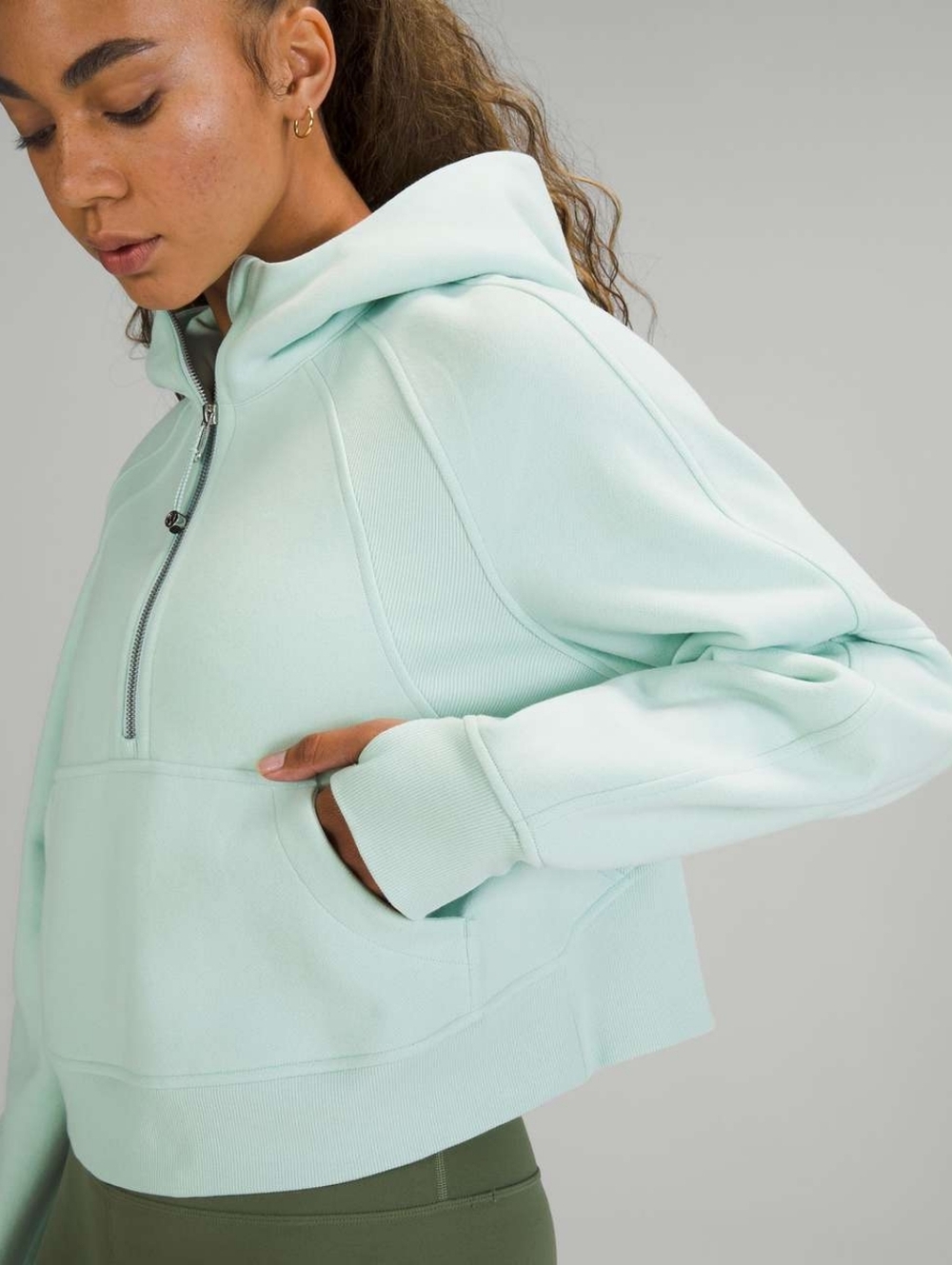Lululemon Scuba Oversized Half-Zip Hoodie Delicate Mint - Picture 2 of 12